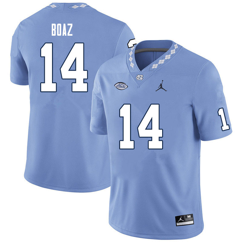 Men #14 Jefferson Boaz North Carolina Tar Heels College Football Jerseys Sale-Carolina Blue